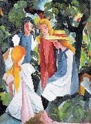 August Macke Vier Madchen oil